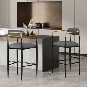 NicBex 30" Counter Height Bar Stools Set of 2,Stool Chair with Iron Legs,Barstools with Backrest,Counter Stools for Kitchen Island,Cafe - 1 of 4