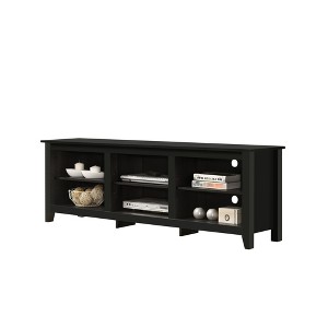 70" Particle Board TV Stand with Open Shelves and Cable Management Cutouts for Living Room and Bedroom - 1 of 4