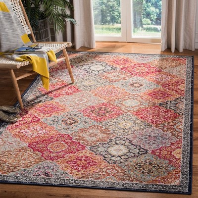 Reversible Red Synthetic Rectangular Easy-Care Area Rug, 3' x 5'