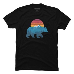 Men's Design By Humans Bear Peaks By gloopz T-Shirt - 1 of 2