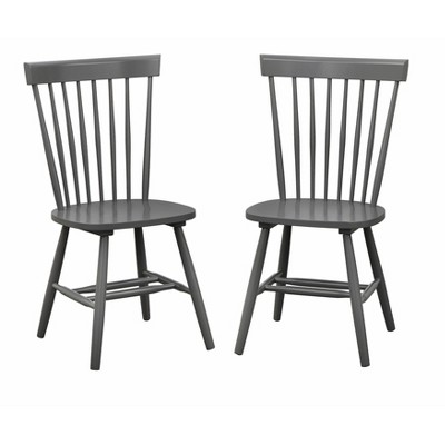Buylateral Set of 2 Venice Farmhouse Solid Wood Spindle Dining Chairs