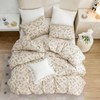 King Size Floral Duvet Cover, 100 Brushed Microfiber 3 - Piece Set, Vintage Garden Style with Zipper Closure - 3 of 4
