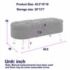 Storage Ottoman Bench with Metal Legs Safety Hinge Storage Chest Foot Rest Stool with Storage for Living Room Hallway Ivory White - 2 of 4