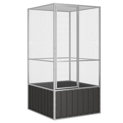 vidaXL Bird Cage Anthracite 43.7 in.x42.1 in.x83.3 in. Galvanized Steel