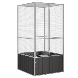 vidaXL Bird Cage Anthracite 43.7 in.x42.1 in.x83.3 in. Galvanized Steel - 1 of 4