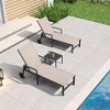 PURPLE LEAF Outdoor Chaise Lounge with Wheels for Outside 2 Pieces Aluminum Patio Lounge Chair with 5 Adjustable Position Recliner Side Table Included - 2 of 4