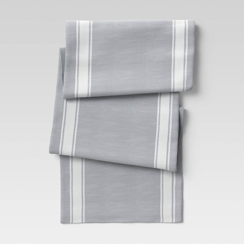 Cotton Striped Bistro Table Runner Gray - Threshold™, 1 of 5