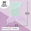 Blue Panda 50 Pack Mermaid Tail Napkins for Girls Birthday Party Supplies, Baby Shower (3-Ply, 5 x 5.5 In) - 4 of 4