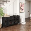 SKRAN 60.5" Mid Century Modern Sideboard Buffet Cabinet with Storage, TV Media Console Table with 4 Doors & Adjustable Shelves for Kitchen - 3 of 4