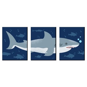 Big Dot of Happiness Shark Zone - Nursery Wall Art, Kids Room Decor and Jawsome Shark Home Decoration - Gift Ideas - 7.5 x 10 inches - Set of 3 Prints - 1 of 4