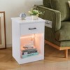 KTMBDW Nightstand with Charging Station, Side Table with Drawers, End Table with Open Shelf, Bedside Table with LED Light for Bedroom Living Room - 3 of 4