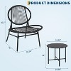 Jojoka 3-Piece Acapulco Chair Set, Outdoor Patio Furniture with 2 Woven Chairs and Glass Top Table, Modern Conversation Set for Balcony or Garden - 4 of 4