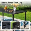 Captiva Designs 7 Pc Patio Outdoor Dining Set with Slat Tabletop Rectangular Table & Gray Textilene Fixed Chairs - 4 of 4