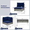 Costway 5 PCS Outdoor Furniture Set with Seat & Back Cushions Tempered Glass Coffee Table Navy/Gray - 3 of 4