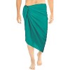 LA LEELA Men's Casual Vacation Sarong Wrap Pareo  One Size Green Solid - 3 of 4