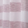 Kate Aurora Metallic Semi Sheer Rugby Striped Grommet Top Window Curtains - 38 in. W x 84 in. L, Red - 4 of 4