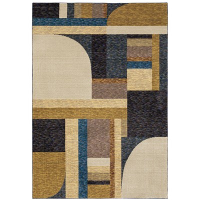 Oriental Weavers Strada STR01 Gold/ Blue Indoor Area Rug - 5'3" x 7'3"