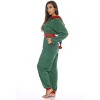#followme Womens One Piece Christmas Themed Adult Bodysuit Faux Shearling Hoody Winter Pajamas - 2 of 3