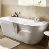 Cobbe Brushed Gold Bathroom Tub Faucet with Handheld Shower and 7.87-Inch Wide Waterfall Tub Filler Single Handle 4-Hole Installation - 2 of 4