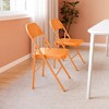 4-Pack Folding Chairs, 350lb Capacity Metal Frame, Portable Black Foldable Chairs for Indoor/Outdoor, Dining/Living Room & Office - 4 of 4