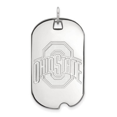 Black Bow Jewelry 14k White Gold Ohio State Buckeyes NCAA Large Pendant