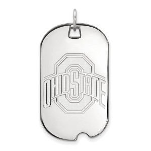 Black Bow Jewelry 14k White Gold Ohio State Buckeyes NCAA Large Pendant - 1 of 3