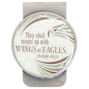 Mount Wings as Eagles Isaiah 40:31 Pewter Metal Mens Money Clip Holder - 1 of 4