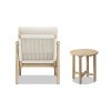 JTH Outdoor Grenada 2-Piece Acacia Lounge Chair & Table Patio Set, Sandy White All-Weather Olefin - 4 of 4