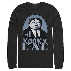 Men's The Addams Family #1 Kooky Dad Gomez Addams Long Sleeve Shirt - 1 of 4