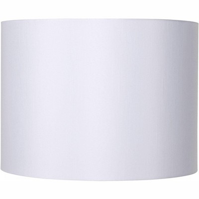 Brentwood White Hardback Medium Drum Lamp Shade 16" Top x 16" Bottom x 12" High (Spider) Replacement with Harp and Finial