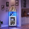 Bar Cabinet, Corner Bar Cabinet with LED Strip & Glass Holder - 5-Tier Storage, Engineered Wood (Living Room/Apartment, 18.5¡±x17.7¡±x60.6¡±) - 2 of 4
