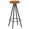 vidaXL Bar Chair Set of 4 Natural and Black - 2 of 2