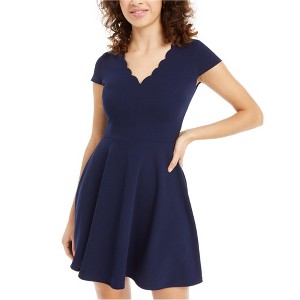 Bee Darlin Womens Solid A-line Dress, Blue, 9/10 - 1 of 1