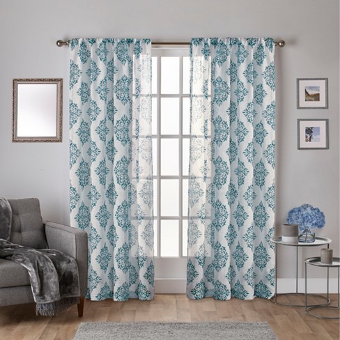 Curtain Panels Exclusive Home Teal Geometric Target