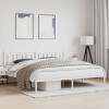 vidaXL Metal Bed Frame with Headboard White 76 in.x79.9 in. King - 3 of 4