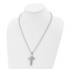 Black Bow Jewelry Men's Stainless Steel Starburst Cross Necklace, 22 Inch - 2 of 4