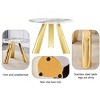 PAGED Round Dining Table Modern Elegant Kitchen Table with Stainless Steel Gold-Plated Legs for Living Room, Easy Assembly - 2 of 4