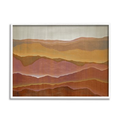 Stupell Industries Warm Glowing Mountain Range Overlay Desert Landscape Framed Giclee Art
