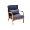 Homy Casa Modern Wood Frame Accent Chair with Pillow – Cozy Mid-Century Lounge Seating - 2 of 4