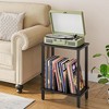 MOEPISY 2-Tier Record Player Stand Vinyl Record Turntable Stand with Storage up to 100 Albums, Black - 2 of 4