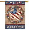 Briarwood Lane Americana Barnstar Patriotic House Flag Welcome Primitive 28" x 40" - 2 of 3