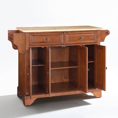 Lafayette Cherry and Natural Wood Kitchen Island Cart