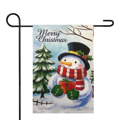 Merry Christmas Snowman Outdoor Garden Flag 12.5" x 18"