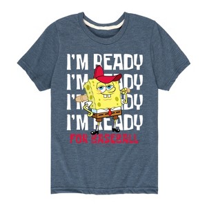 Boys' - SpongeBob SquarePants - Ready For Baseball Short Sleeve Graphic T-Shirt - 1 of 4