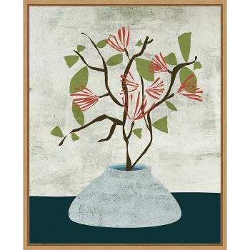 16" x 20" Zen Branch I by Melissa Wang Framed Canvas Wall Art - Amanti Art