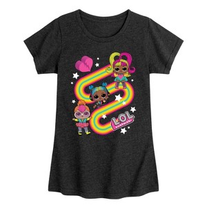 Girls' - LOL Surprise! - Glow Grrrl, Neon QT, & Beats Babe Fitted Short Sleeve Graphic T-Shirt - 1 of 4