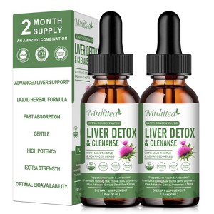 Mulittea Liver Health Liquid Drops – Potent Liver Detox & Repair – 21 Herb-Nutrient Blend for Immune & Gut Support – 2 fl.oz - 1 of 4