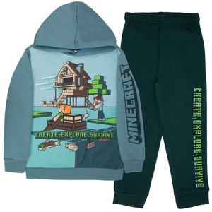 Minecraft Little Boys 2-Piece Long Sleeve Pullover And Pants Outfit Set - 1 of 4