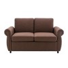 CAVINAS 57.9" Pull Out Sofa Bed with Twin Memory Foam Mattress, 2-in-1 Sleeper Loveseat with USB Ports,Linen Couch for Small Spaces,Apartment - 3 of 4