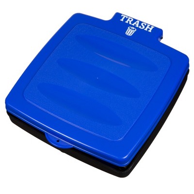 Blue Plastic Portable Outdoor Trash Bag Holder with Lid